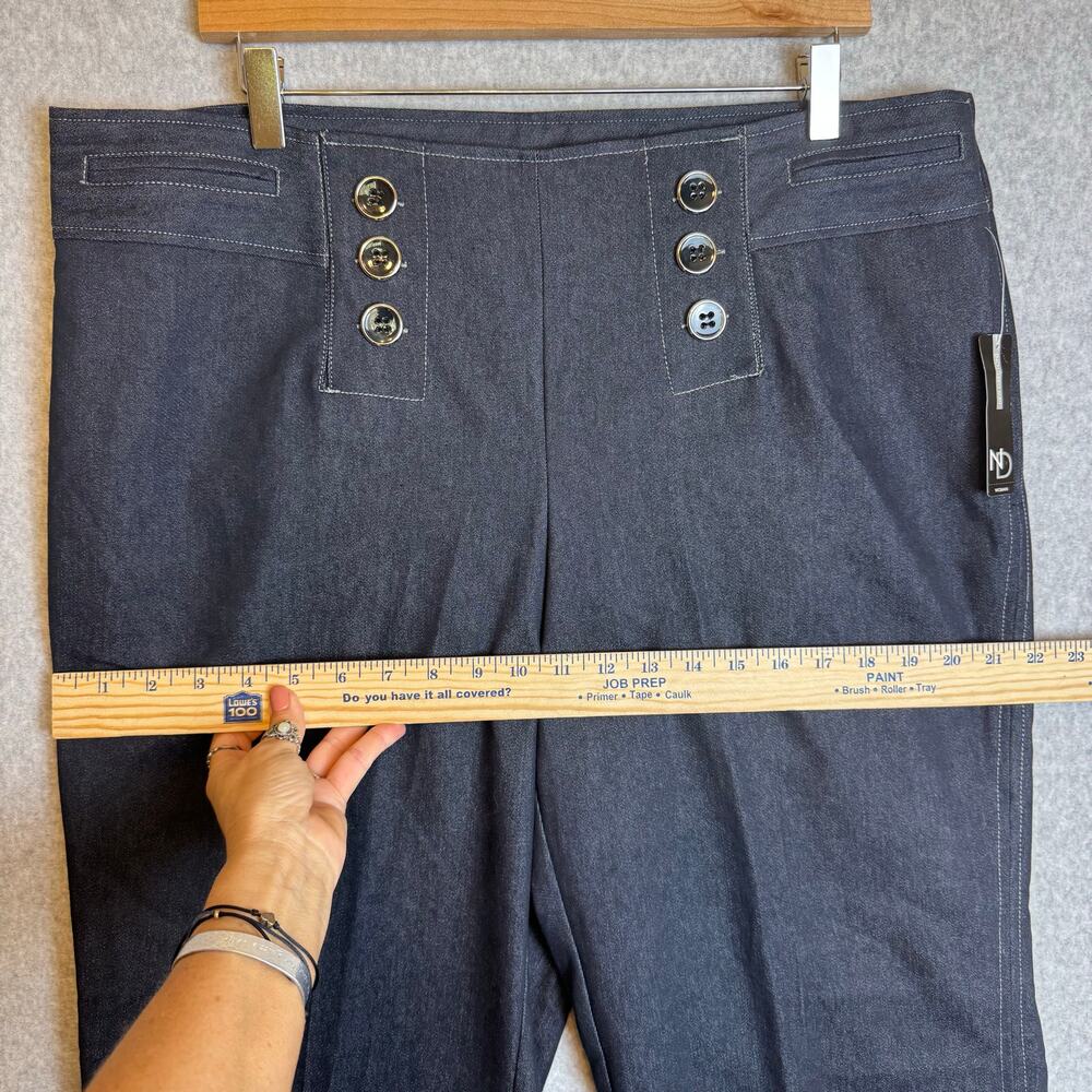 New Directions Dress Pants Trousers Womens Sz 16 Pinup Wide Leg Dark Wash Career - Picture 6 of 12